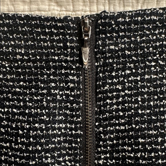 Laundry By Shelli Segal Black Silver Tweed Zip Mini Pencil Skirt Size 8 Medium - Picture 5 of 5